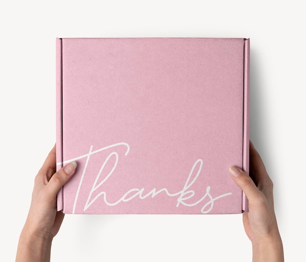 PSD mailing box mockup pink product packaging psd