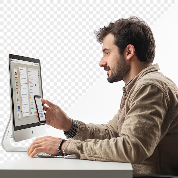 PSD a man is using a computer with the screen open and the screen is showing a screen that says quot ap