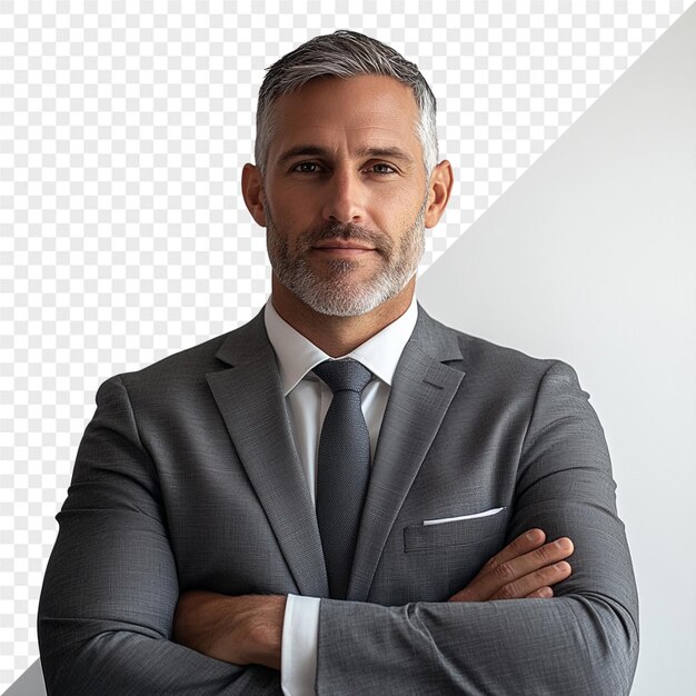PSD a man with a beard stands in front of a white background