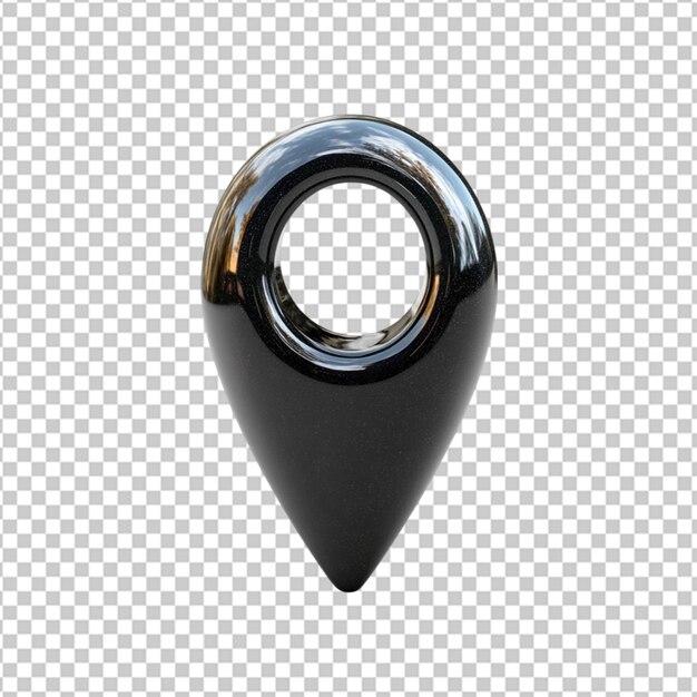 PSD map pin location 3d pointer black icon