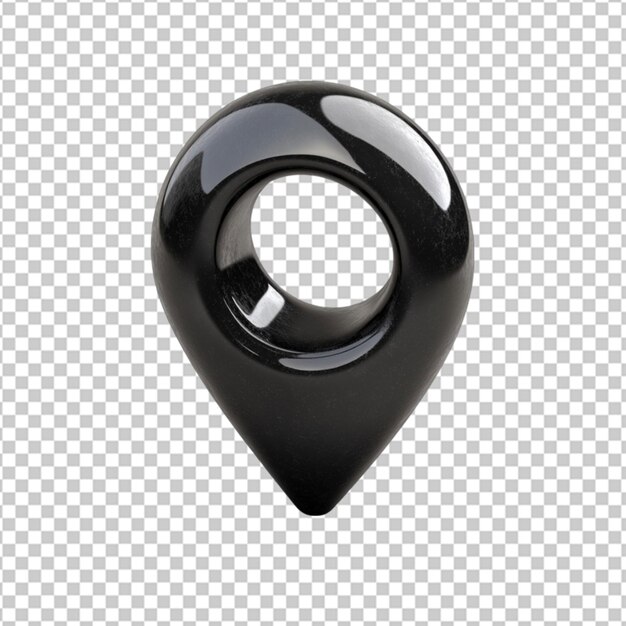 PSD map pin location 3d pointer black icon