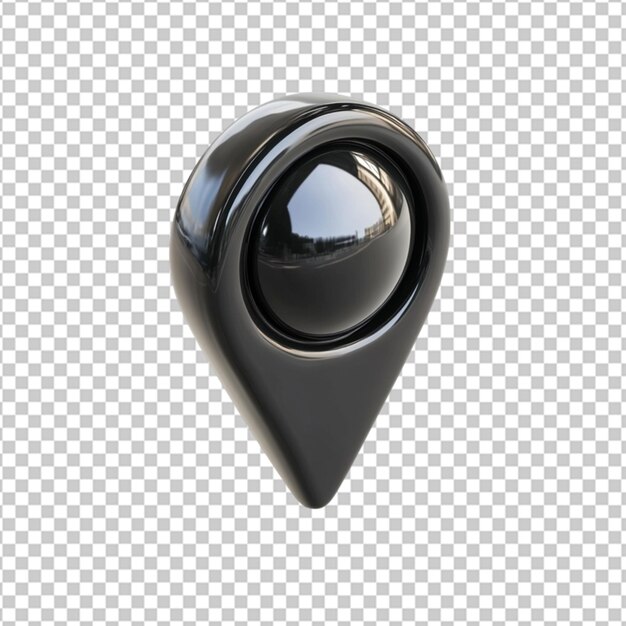 PSD map pin location 3d pointer black icon