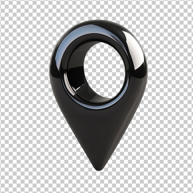 PSD map pin location 3d pointer black icon