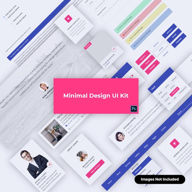 PSD material design web ui kit