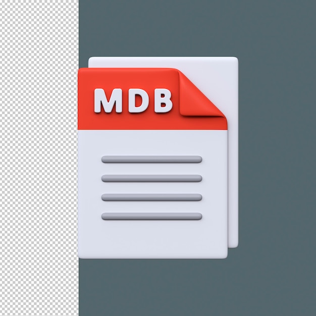 PSD mdb file format 3d icon database file for storing structured information queries
