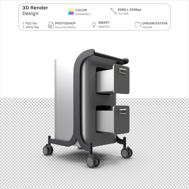 PSD medical cabinet open 3d modeling psd file