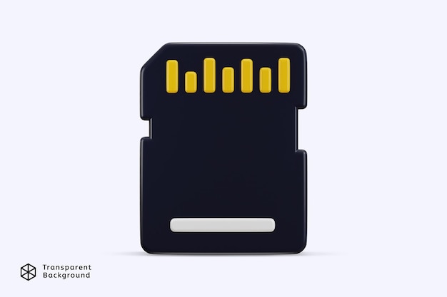 PSD memory card icon 3d rendering vector illustration