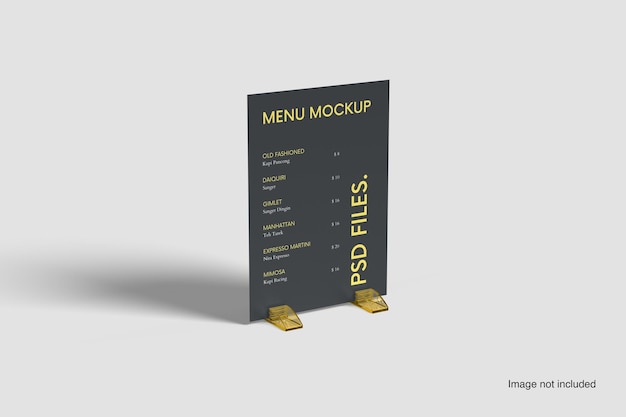PSD menu mockup left side view