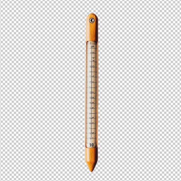 PSD mercury thermometer on transparent background