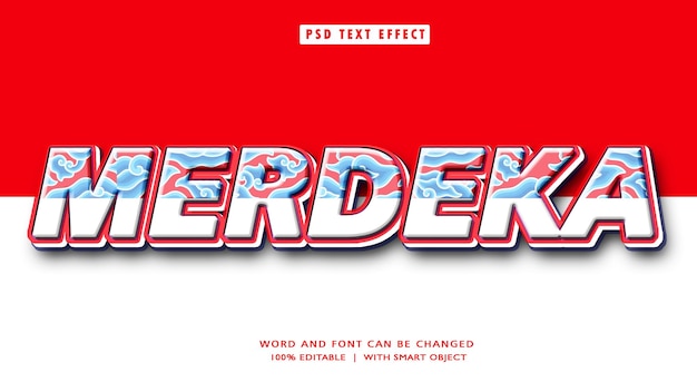 PSD merdeka 3d editable text effect