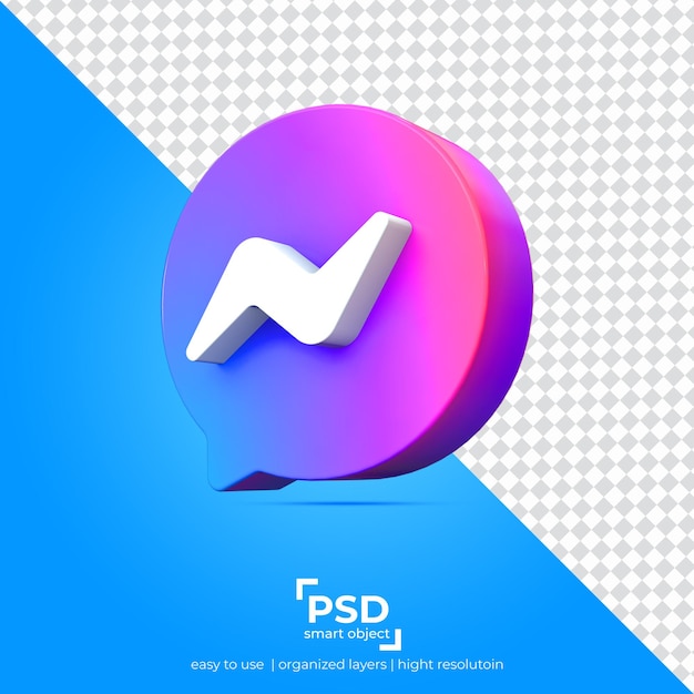 PSD messenger right view application transparency background and floating objects