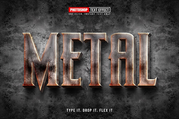 PSD metal editable metal movie tittle text effect