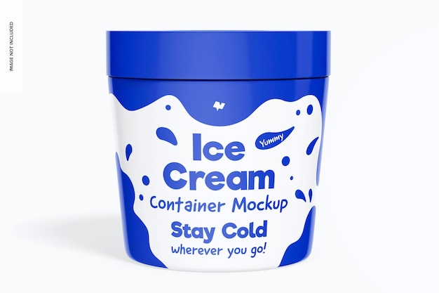 PSD metallic ice cream container mockup