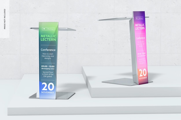 PSD metallic lecterns mockup 02