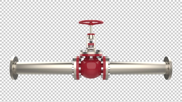 PSD metallic pipe isolated on transparent background 3d rendering illustration