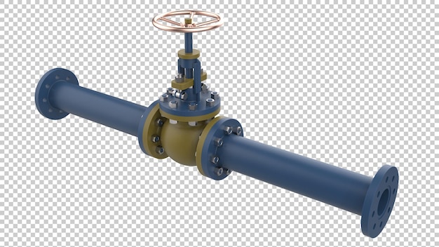 PSD metallic pipe isolated on transparent background 3d rendering illustration