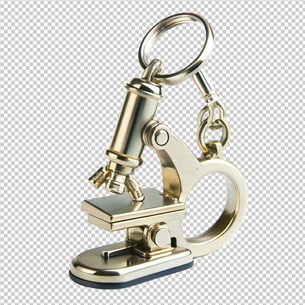 PSD microscope keyring on transparent background