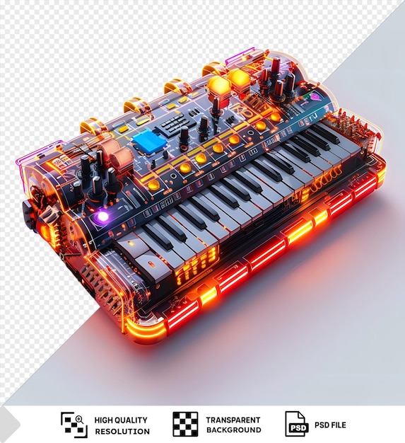 PSD midi interface on a isolated background