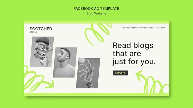 PSD minimal blog website facebook template