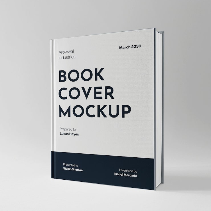 PSD minimalist book cover mockup presentation