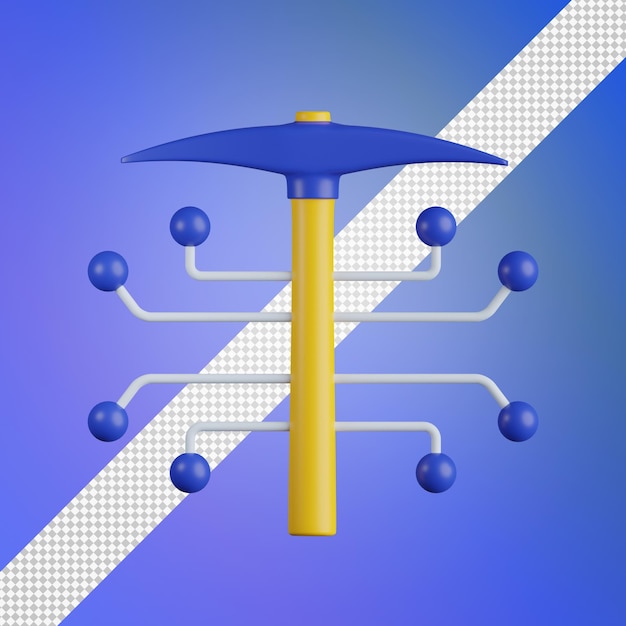 PSD mining 3d illustration