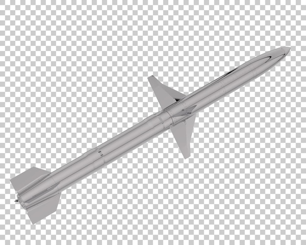 PSD missile on transparent background 3d rendering illustration