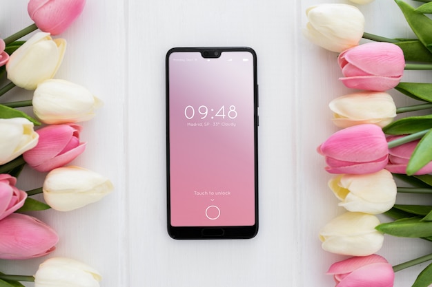PSD mockup mobile spring concept
