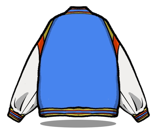 PSD mockup varsity back hand drawing