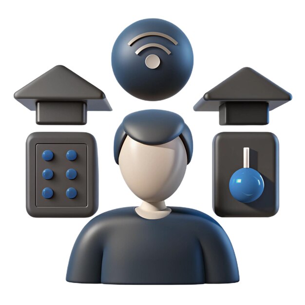 PSD a model of a person with a blue button on it and a man with a blue button on it