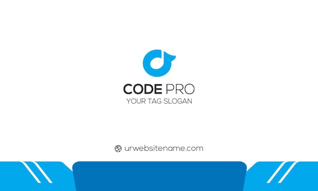 PSD modern blue business card design for code pro