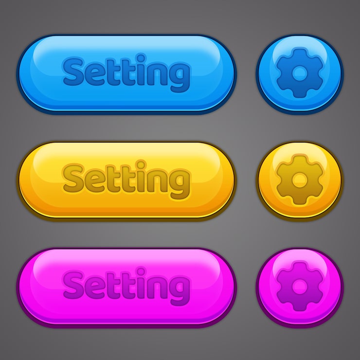 Modern casual game ui kit design Game UI Buttons Kit PSD Popup game ui button interface