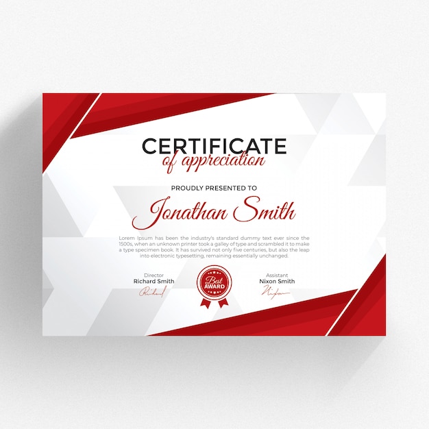 PSD modern certificate template