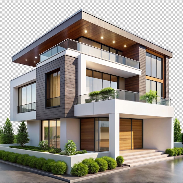 PSD modern house on transparent background