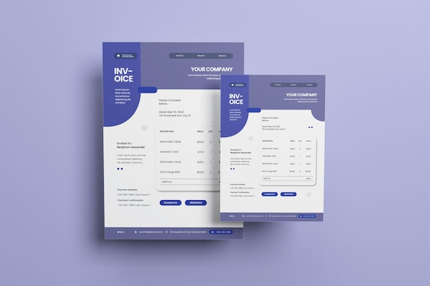 PSD modern invoice template design