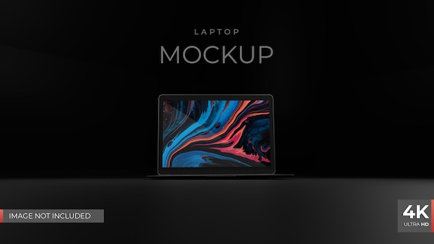 PSD modern laptop mockup dark background 3d rende