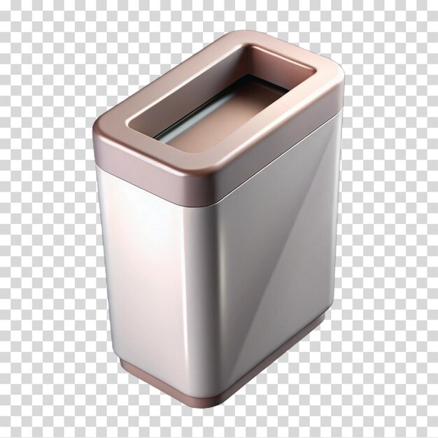 PSD modern rectangular waste receptacle with rose gold trim