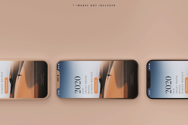 PSD modern smart phones mockup