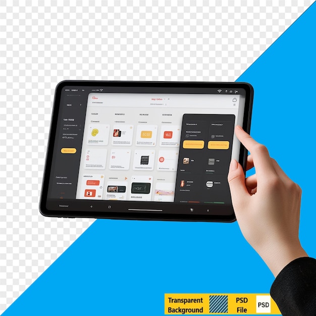 PSD modern tablet ui mockup