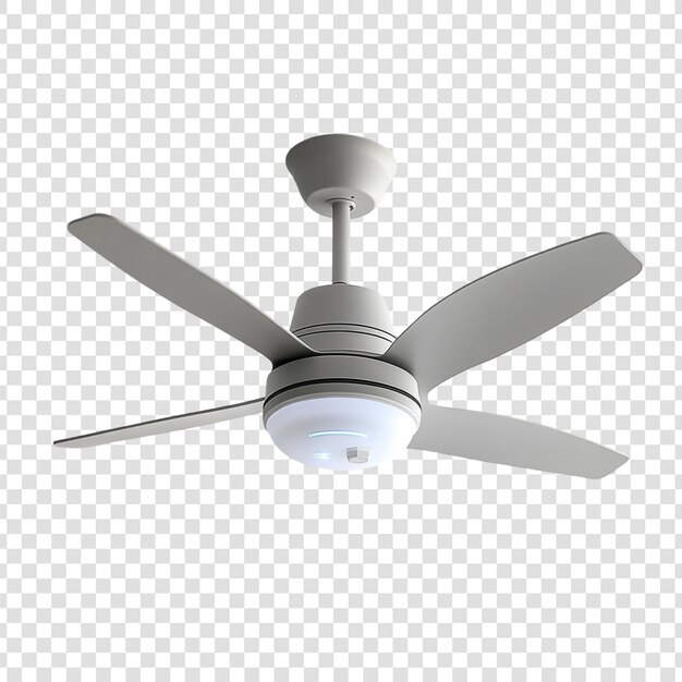 PSD modern white ceiling fan with integrated led light