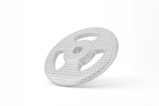 PSD modern white circular object with grid pattern in 3d render