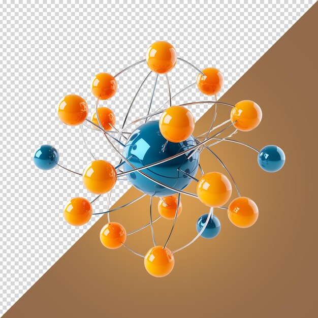 PSD molecular modeling isolated on white background