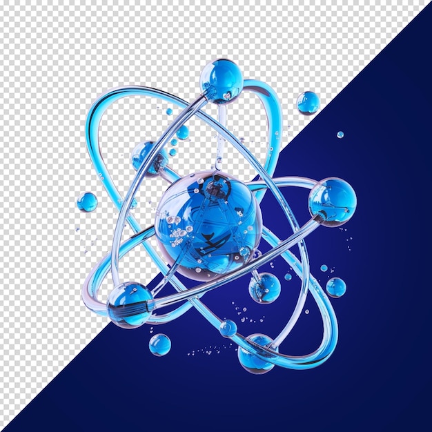 PSD molecular modeling isolated on white background