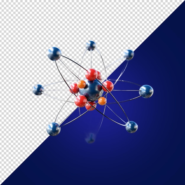 PSD molecular modeling isolated on white background