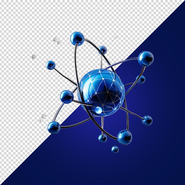 PSD molecular modeling isolated on white background