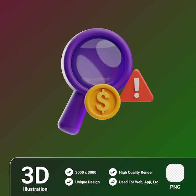 PSD money corruption identify 3d illustration
