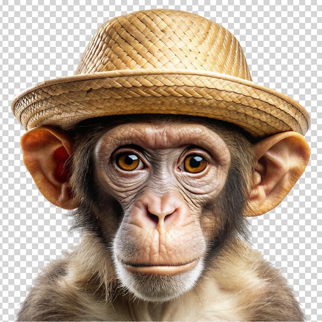 PSD monkey wearing cap isolated on white background