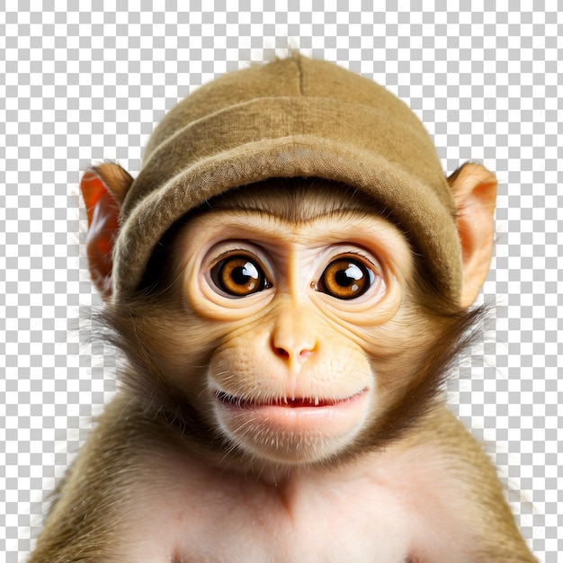 PSD a monkey with a big nose and a small face