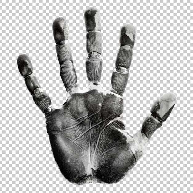 PSD a monochrome hand print