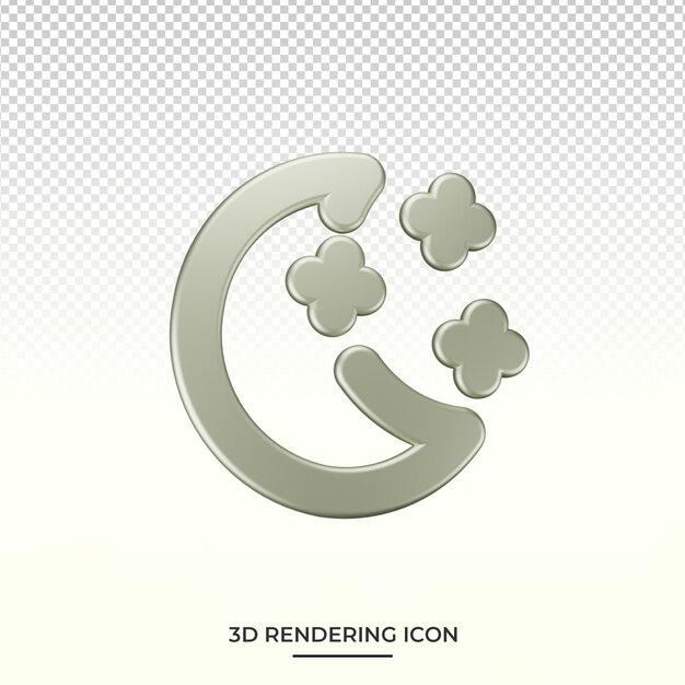 PSD moon rendering 3d icon