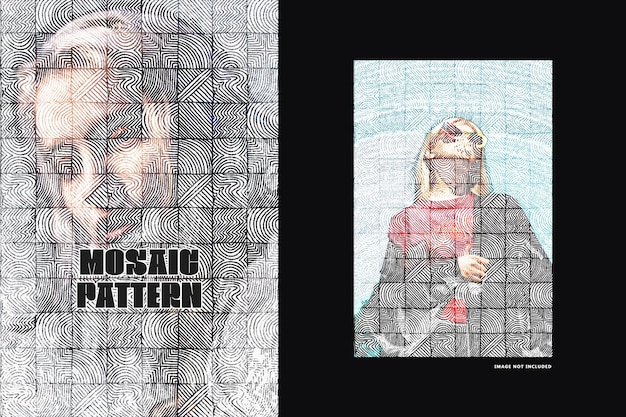 PSD mosaic pattern art photo effect